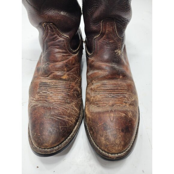 Tony Lama Mens Leather Pull On Western Cowboy Work Boots Brown Size 9 EE main image 8